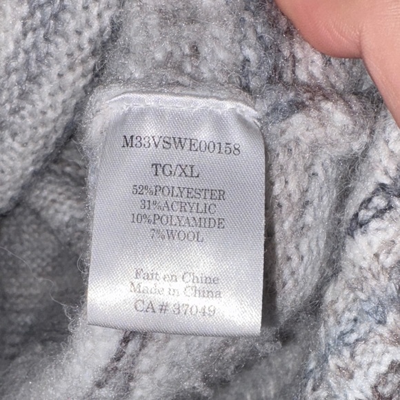 Gray Striped Sweater - Women’s Crew Neck - Picture 4 of 8